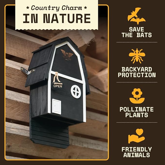 Big Bat Box - Bat Barn Junior 2 Chamber, Compact Bat House for Outside - Artificial Roost Kit for Wall-Mount - Bat Houses for Backyards