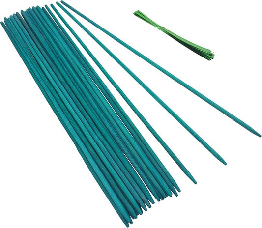 Green Bamboo Sticks Plant Stakes, Plant Support Sticks for Indoor Plants, GAGINANG Sturdy Bamboo Stakes, Floral Plant Support for Indoor and Outdoor Plants 25 Pack（18 Inches）