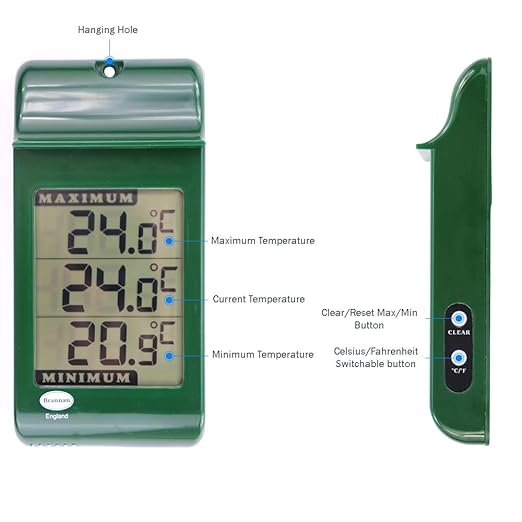 Digital Max Min Greenhouse Thermometer - Monitor Maximum and Minimum Temperatures for Use in The Garden Greenhouse or Home & Can Be Used Indoor or Outdoor Easily Wall Mounted