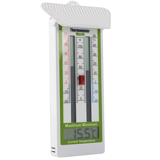 Digital Max Min Thermometer Classic Design - Wall Mounted Temperature Monitor for Garden, Greenhouse or Home