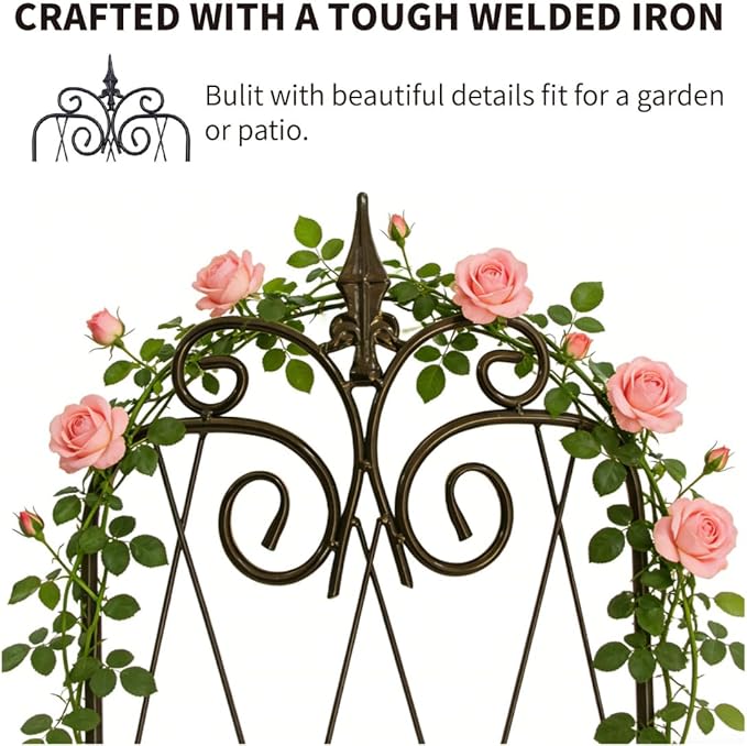 2 Pack 71" H x15 W Trellis,Black Garden Trellis for Climbing Plants Outdoor Metal Frame Sturdy Trellis for Rose