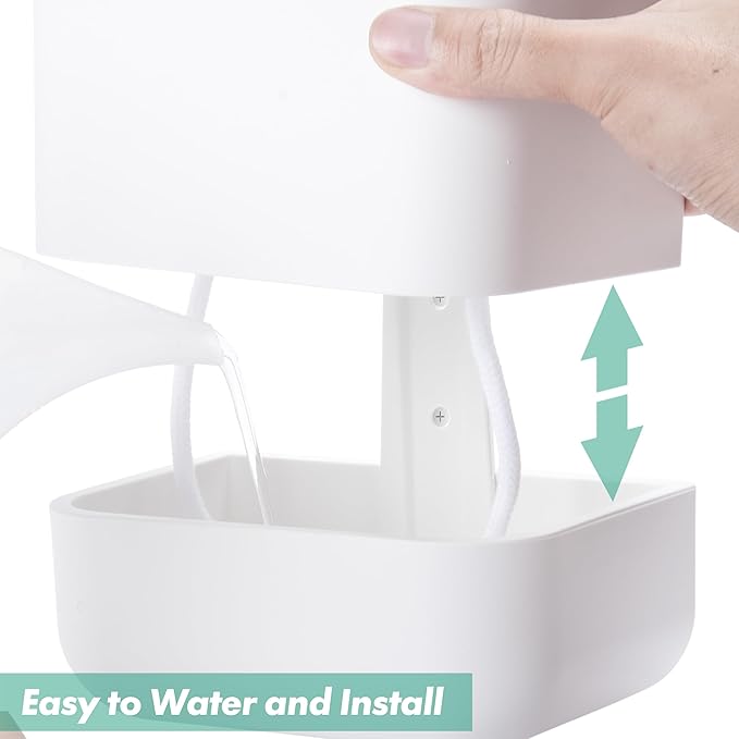 Phoenix Vine 6.5-Inch Wall Mounted Self-Watering Planter Pot for Indoor Houseplants and Herbs | Modern Hanging Planter for Window Sills, Bathroom Walls, Home & Office Décor, White, Set of 3, 01-WP-W-3