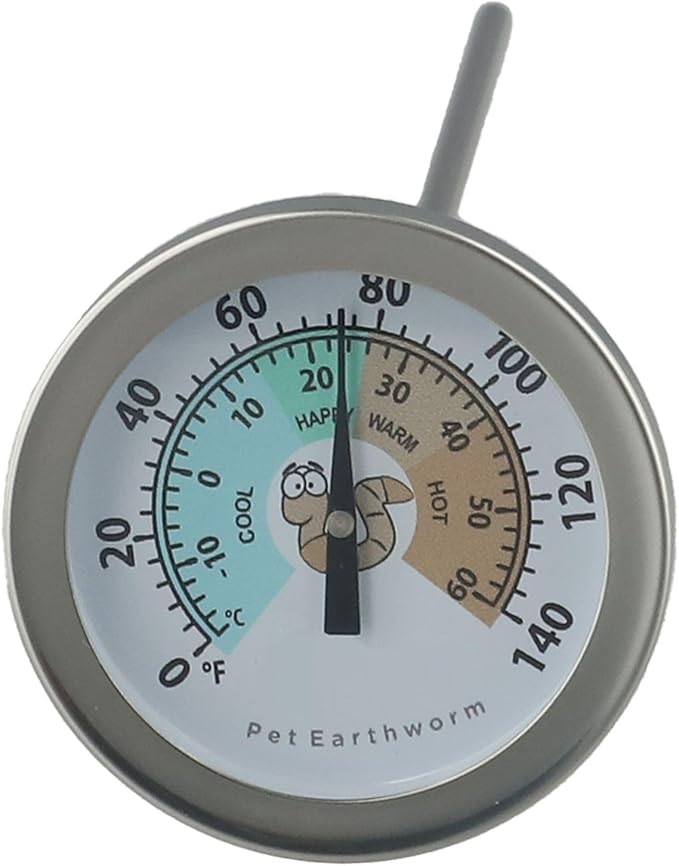 Stainless Steel Thermometer for Measuring Soil Conditions Perfect Aid for Farmers and Gardeners Alike (earthworms)