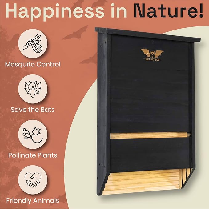 WildYard Bat Houses for Outdoors - Black 3 Chamber Model - Pole, Wall & Tree Mount Bat Roosting Box & House Kit for Backyard