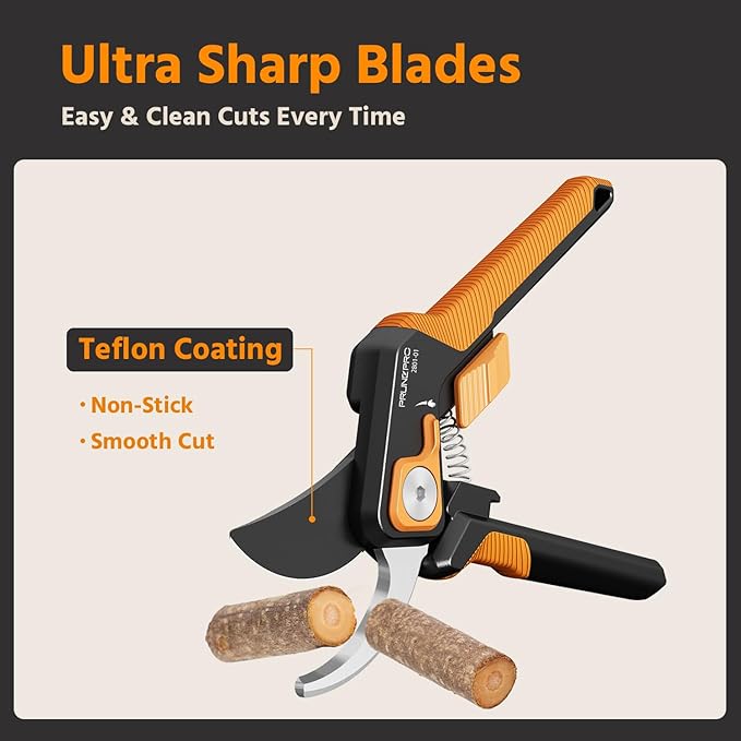PrunePro Bonsai Cutters Pruning Shears for Gardening Professional Bypass Hand Pruner Stainless Steel Sharp Blade Garden Scissors Plant Flower Garden Clipper Orange 4 Pack