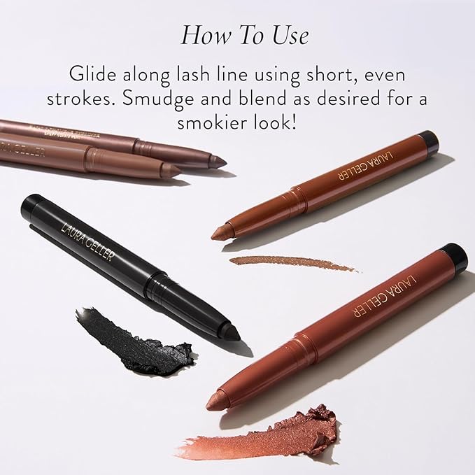 LAURA GELLER NEW YORK Kajal Longwear Kohl Eyeliner Pencil - Midnight Blue Kohl - Caffeine and Vitamin E - Smooth & Blendable Liner - Built-In Sharpener