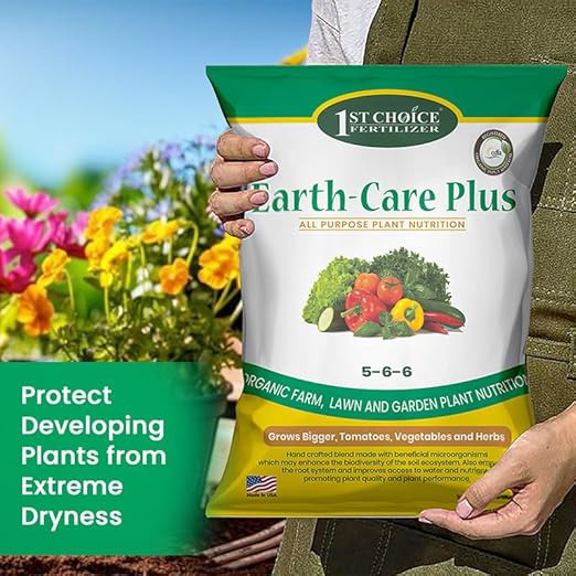 Earth-Care Plus 5-6-6 Organic Fast Acting Fertilizer for Plants - Water-Soluble Plant Food for Vegetables, Trees, Flowers - Boost Growth for Lawns, & Gardens 1728lb (432 Packs Pallet)