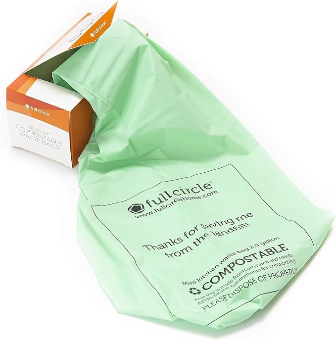Full Circle Fresh Air Biodegradable Compost Bags, 2.5 Gallon / 25 Count, Original Scent