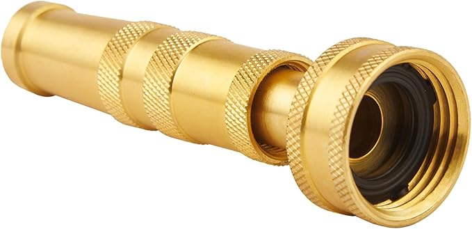 Pack of 2 Heavy Duty Brass Hose Nozzle-4'', Adjustable Twist Garden Hose Nozzles, Water Hose Sprayer Nozzle for Garden Lawn Efficient Watering and Spraying, with 10 Rubber Washers