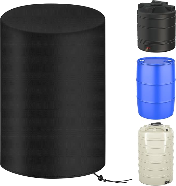 Barrel Cover, 208L Rain Barrel Covers for Outdoor Water Tank, 420D Oxford Cloth Garden and Water Storage Barrel Cover(1Pc)