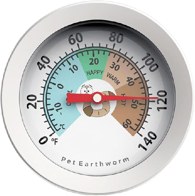 Soil Thermometer, 20Inch Stem, Waterproof, for Seeding and Transplanting Garden Temperature Measurement 10~76°C, Earthworm regular st