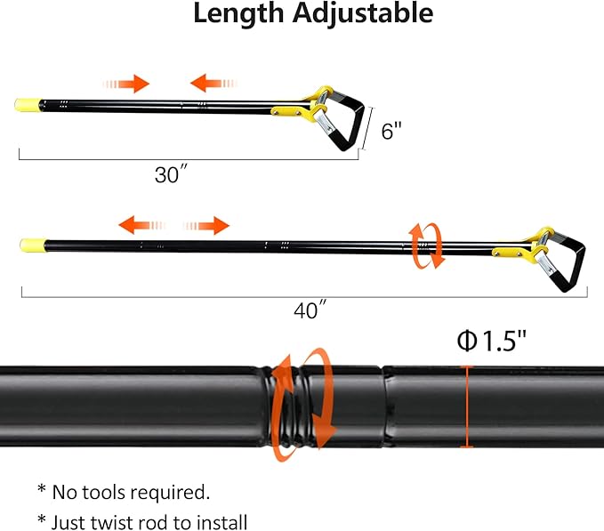 DonSail Gardening Tools Stirrup Hoe, Heavy Duty Steel Scuffle Action Hoe, Adjustable Garden Hoes for Weeding Long Handle 30-40 Inch