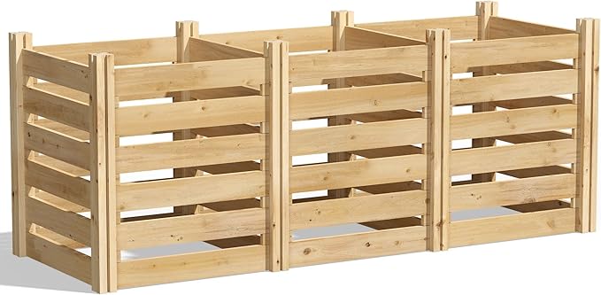 Greenes Fence Premium Cedar Wood Composter, 24" W x 72" L x 31" H (3/4" Thick) / 231.9 Gallons - Made in USA with North American Cedar
