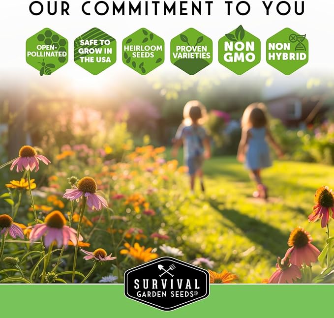 Survival Garden Seeds - Hummingbird Pollinator Mix Wildflower Seed for Planting - 5 Packs with Instructions to Plant & Grow Nectar Flowers in Your Home Vegetable Garden - Non-GMO Heirloom Varieties