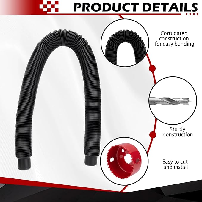 Rainwater bucket hose connector kit connects 2 rainwater buckets to store more rainwater for outdoor activities in the home garden, with hole saw and gasket