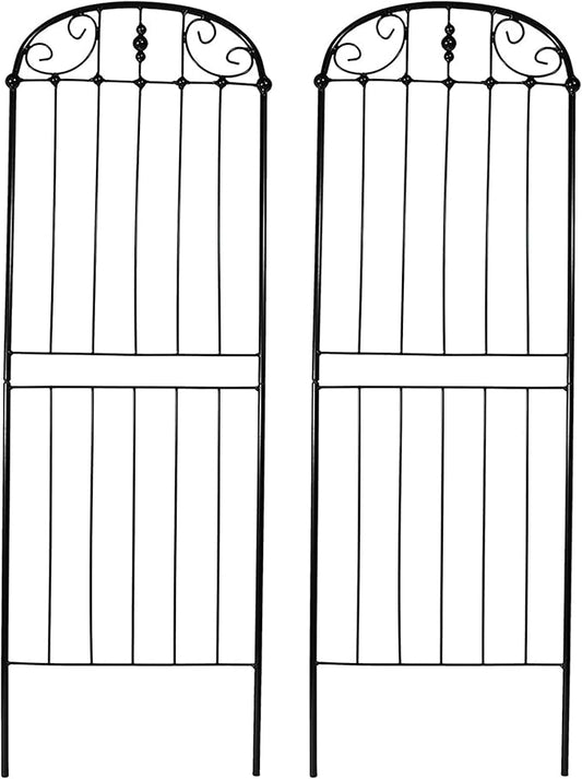 Sunnydaze 32-Inch Traditional Decorative Outdoor Trellis - Metal Wire Garden Trellis for Climbing Plants and Flowers - Set of 2
