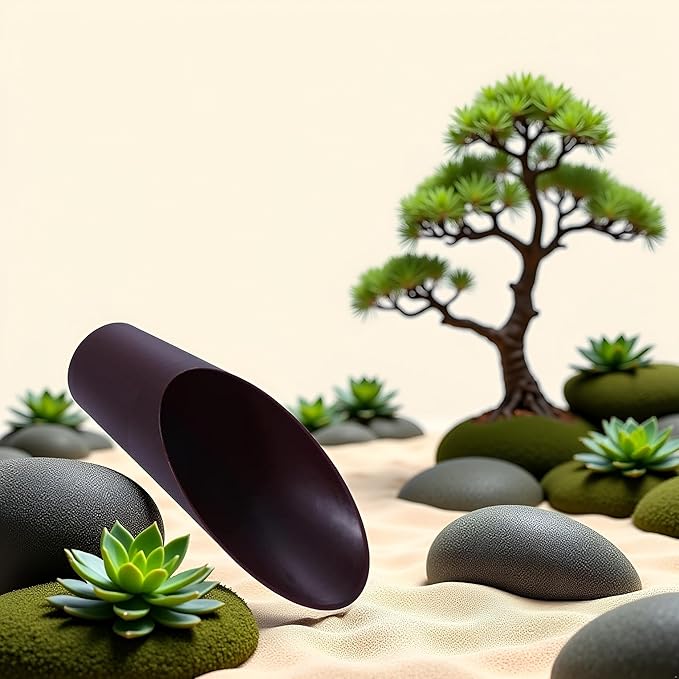 Coffee Color Bonsai Soil Scoops, Plastic Garden Soil Scoops,Garden Potted Plant Succulent Planting Tool Garden Gifts Garden Tool