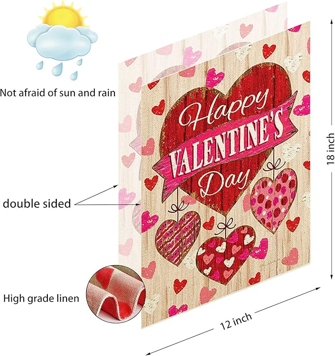 Valentine Garden Flag St Patricks Day Garden Flag Easter Garden Flags 3 Pack Outdoor Decorations for Seasonal Home Yard Spring