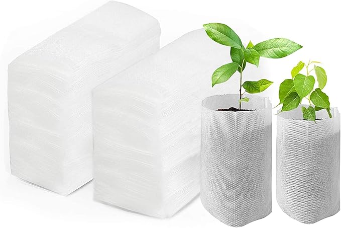 Tarklanda 200pcs Nursery Bags Plant,Biodegradable Non-Woven Plant Nursery Bags Plant Fabric Seedling Pots Bags Plants Home Garden Supply (6.2x7.1)