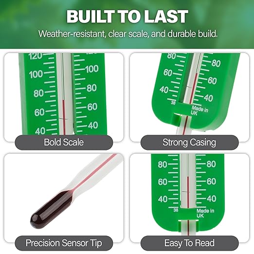 Greenhouse Soil Thermometer – Durable Probe for Measuring Soil Temperature in Gardens, Propagators, Seeds, and Plants