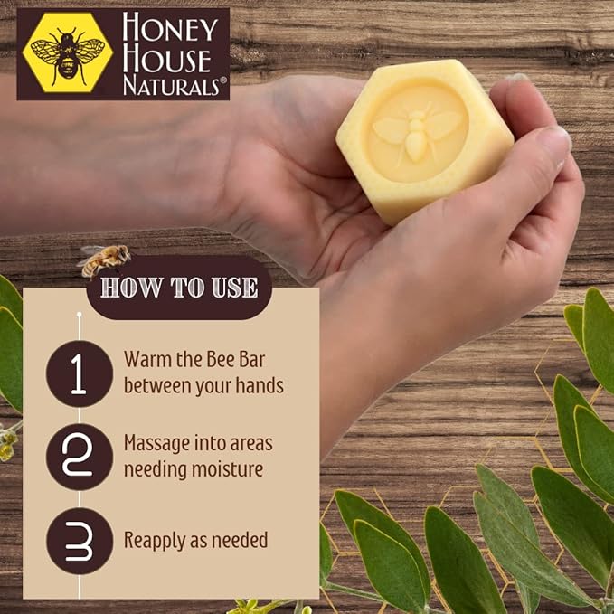 Bee Bar Honey House Naturals Duo – Sweet Honey – Small .6 ounce & Large 2 ounce (Honey)