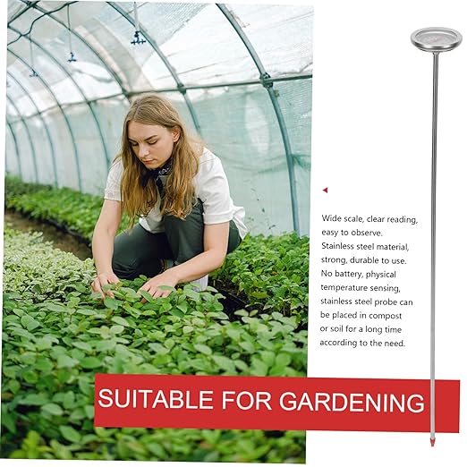 Soil Temperature Measuring Tool Precision Thermometer Probe for Gardening and Composting Accurate Temperature Gauge for Home and Greenhouse Use