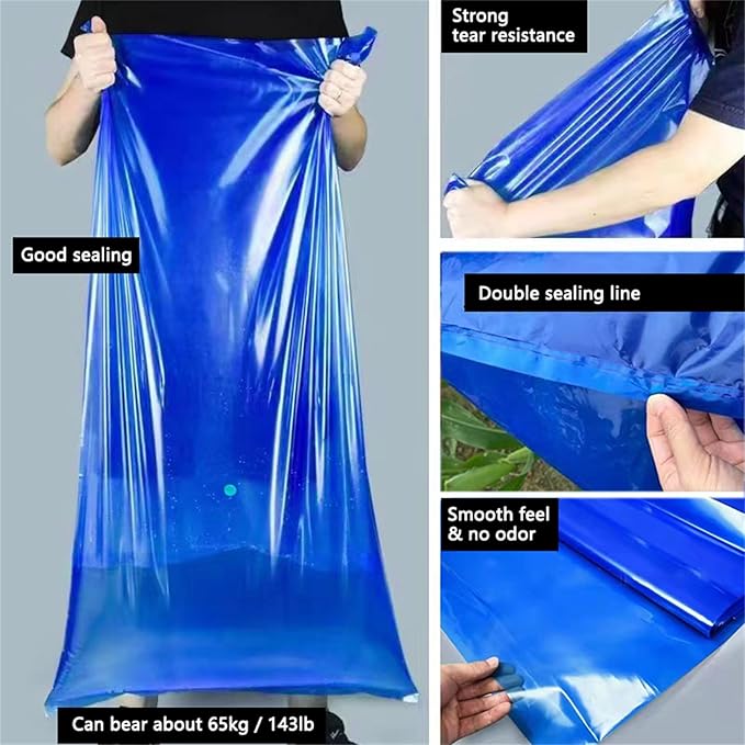 Venting Valve Bags 51" x 27", 6Pcs Compost bags, 8.7 Mil Thick Silo Bag for Straw, Coffee, Forage, Silage, Rice, Beans, Cereals, Grass, Storage Bags for Farm & Garden Use