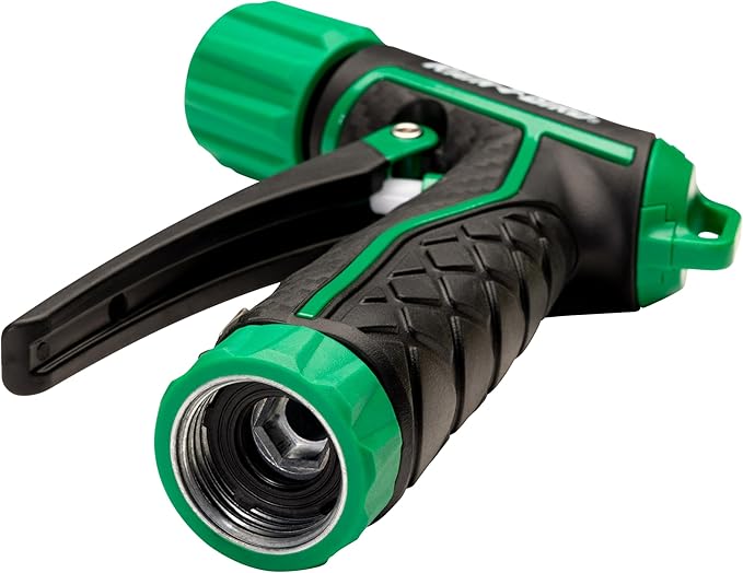 Rain Bird TRNZLADJFT Pistol Grip Front Trigger Garden Hose Nozzle, Carbon Fiber Texture, Adjustable Spray Patterns