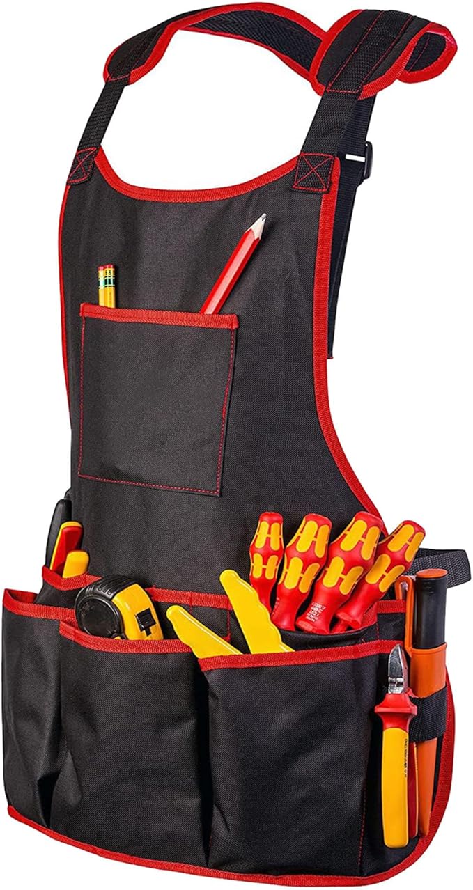 Multi-Pocket Tool Apron for Men Women Perfect for DIY Projects, Garage Repairs & Yard Maintenance Adjustable Blacksmith Carpenters Woodwork Aprons