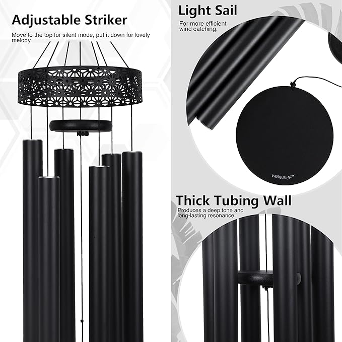 Extra Large Wind Chimes for Outside Deep Tone - 58'' Wind Chimes Outdoor Clearance, Deep Tone Wind Chime, Windchimes Outdoors, Memorial WindChimes, Sympathy Gift, Garden Patio Yard, Home Décor