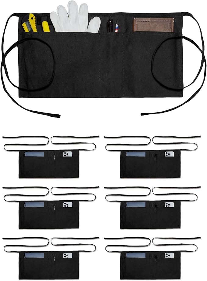 Canvas Work Waist Apron with 3 Pockets