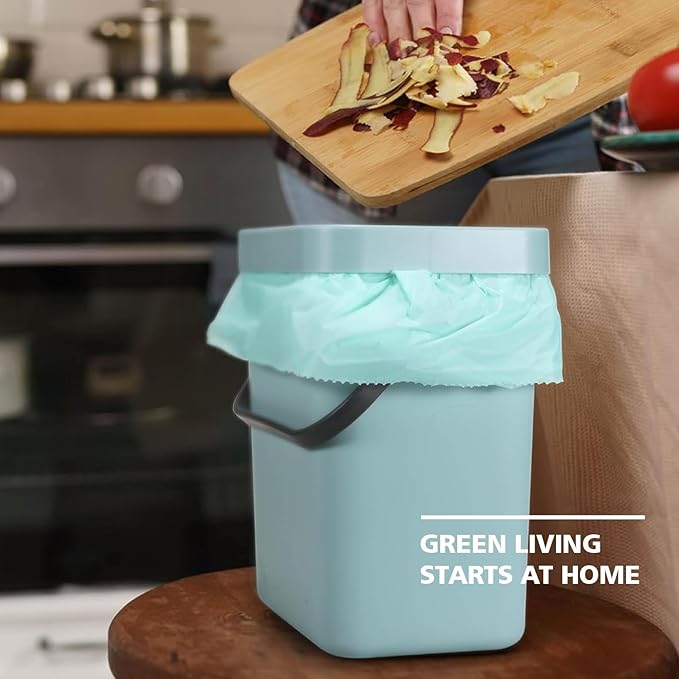 Compostable Trash Bags 1.2 Gallon 150 Packs,AYOTEE Compost Bags,Small Biodegradable Trash Bags Green Are Suitable For 1-2 Gallon And 4-8 Liter Small Trash bags can liner