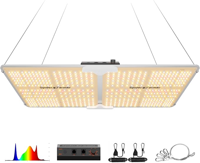 Spider Farmer SF2000 200W LED Grow Light for Indoor Plants, Upgraded High Efficiency Beads, Dimmable Full Spectrum High PPFD, Deep Penetration for Seed Starting/Vegetables/Bloom in 2x2/3x3 Grow Tent