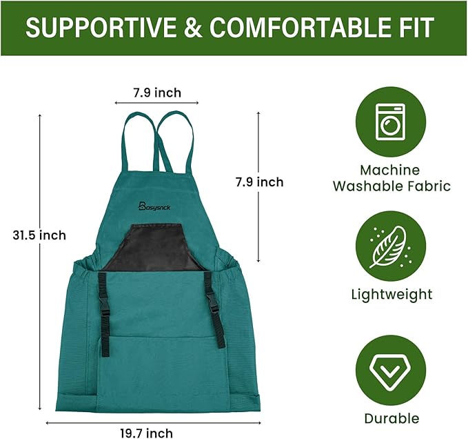 Gardening Apron, Garden Apron with Pockets for Women and Men, Farm Apron for Harvesting Picking Weeding
