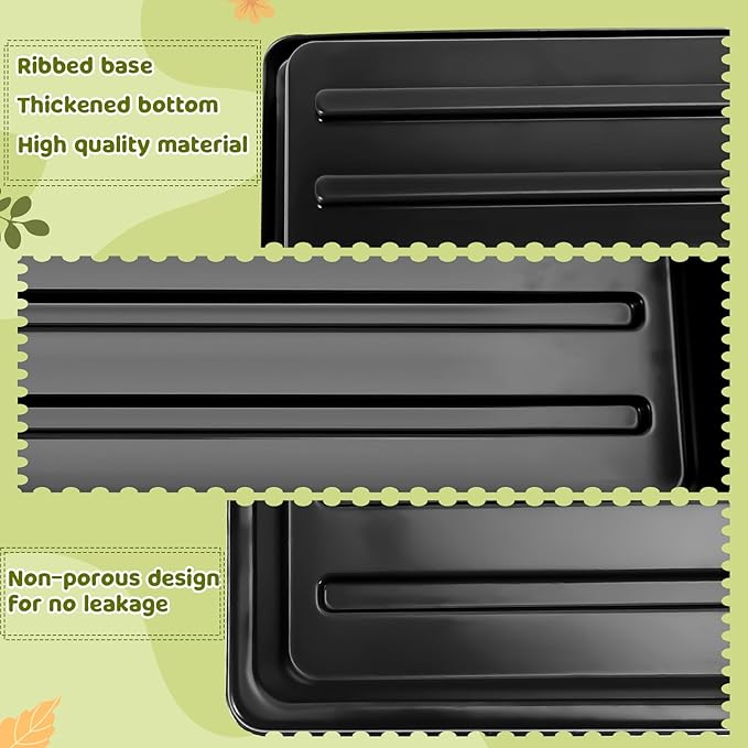 NNG 3.5 inch 50 Pcs Black Square Nursery Pots with 5 Pcs Plastic Seed Starting Trays,Plant Propagation Starter Kit Square Seed Starting Pots with Drain Holes