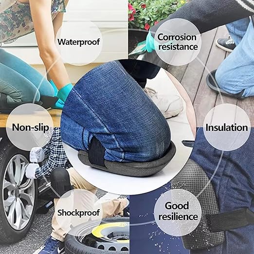 Gardening Knee Pads for Women and Men - Lightweight Waterproof Foam Knee Pads, and Easy Fit for Gardening with Adjustable Hook'n'Loop Straps - Perfect Womens for Work (black)