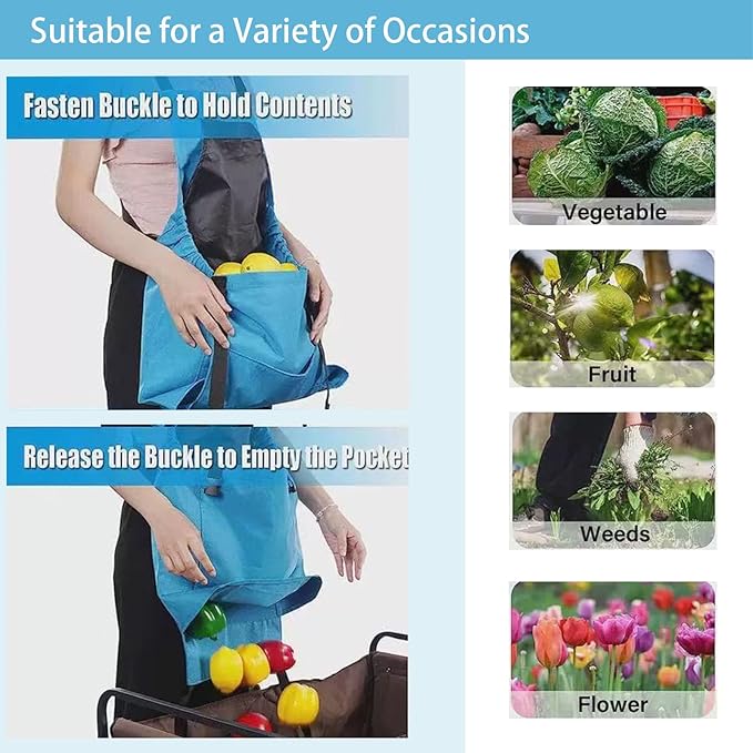 Gardening Apron for Women, Garden Aprons with Pockets, Harvest Apron for Fruit Vegetables, Gardening Gifts For Women