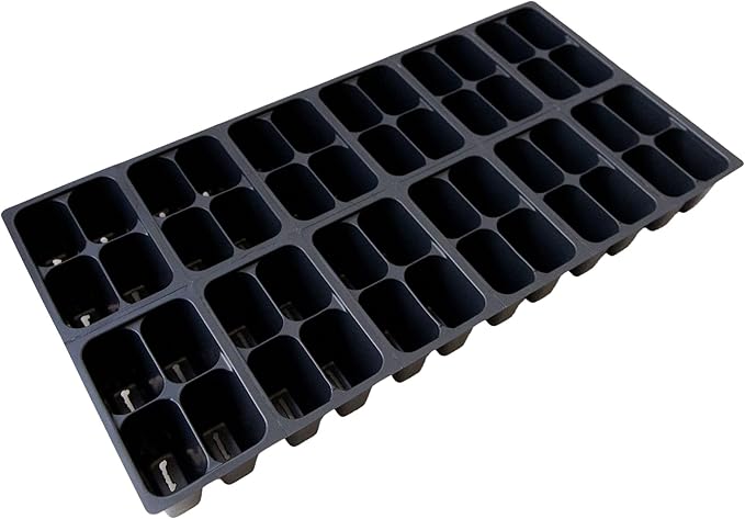 Handy Pantry Black Plastic Garden Tray Inserts - 20 Sheet of 48 Planting Pot Cells Each - 2x3 Nested x8 Configuration - Perforated - Nursery, Greenhouse, Gardening
