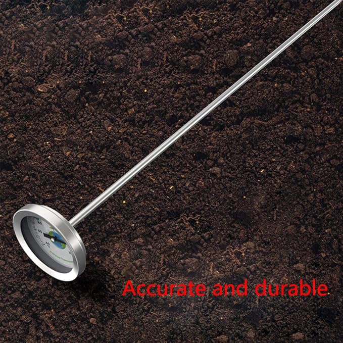 Stainless Steel Compost Thermometer, 50cm Soil Temperature Gauge for Garden, Yard, and Composting (40-180°f / 10-76°c) with Long Probe