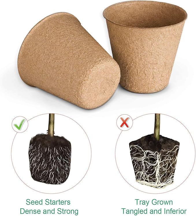 Biodegradable Peat Pots Set (2 Packs of 10 Pots)