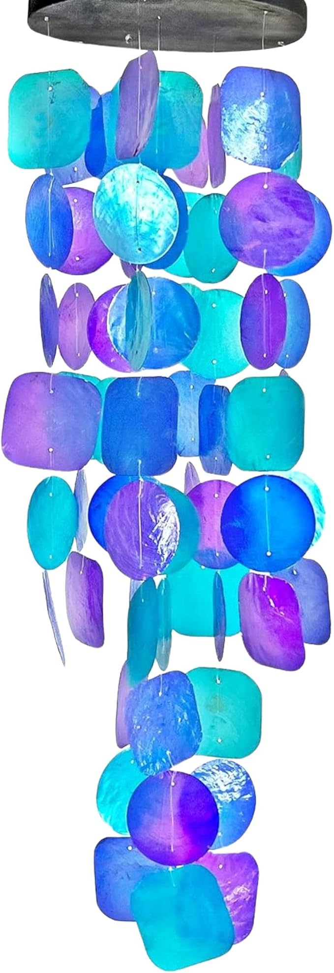 Bellaa 20414 Wind Chimes Outdoor, Garden Decorations, Musical, Indoor/Outside Windchimes, Beach, Ocean Breeze, Gifts for Mom, Gift for All Occasions, Purple Shells 27 inch