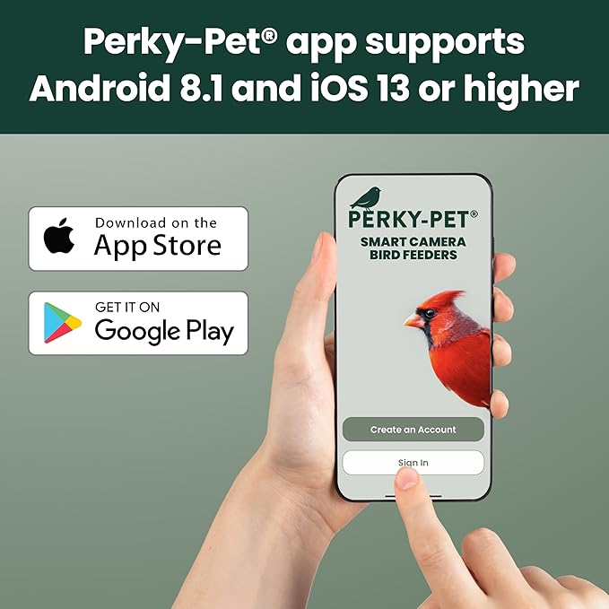 Perky-Pet Smart Bird Feeder with Camera for Hummingbirds - 20 oz Nectar Capacity, Motion Activated 1080p HD, WIi Fi, Camera Feeder Gift Idea