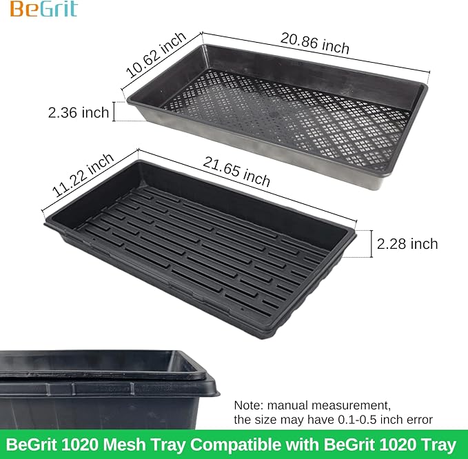 BeGrit 1020 Mesh Trays Set - 5Pack (10Pcs) Soil Blocking Trays Without Holes