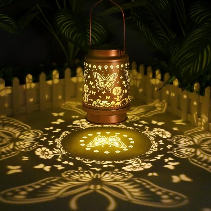 Butterfly Solar Lanterns Outdoor Waterproof, Mother Day Gifts, Birthday Gifts for Women, Mom, Grandma, Butterflies Solar Lights for Yard, Patio, Porch, Garden Decor