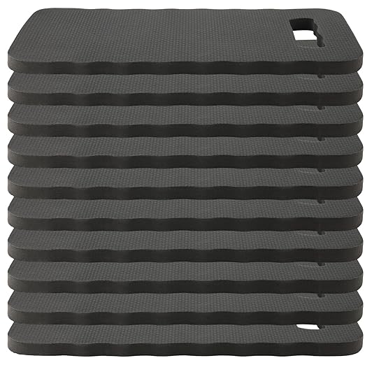 10 Pack Garden Kneeling Pads, Foam Thick Knee Pad, Kneeler Mat for Long Gardening Hours, Baby Bath, Yoga, Prayer and Exercise (Black)