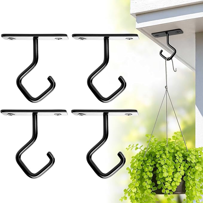 AJART Ceiling Hooks for Hanging Plants: Iron Plant Hanger for Wall Mount - 4 Pack/2.5 Inch Ceiling Hook for Indoor Use