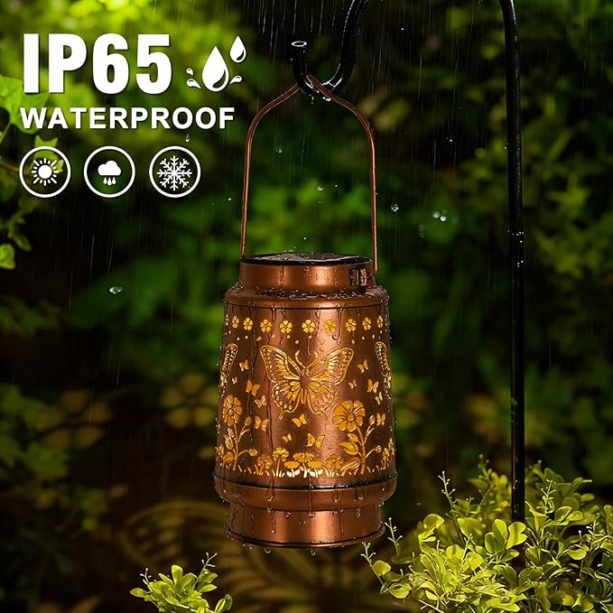 Butterfly Solar Lanterns Outdoor Waterproof, Mother Day Gifts, Birthday Gifts for Women, Mom, Grandma, Butterflies Solar Lights for Yard, Patio, Porch, Garden Decor
