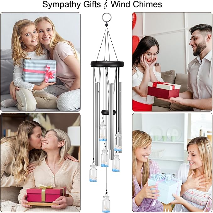 Windchimes Outdoors Clearance, Door Chime Wind Chimes for Outside Sympathy Wind Chimes for Patio Decoration, Garden Decor. Zen Garden Decor(Wishing Bottle)