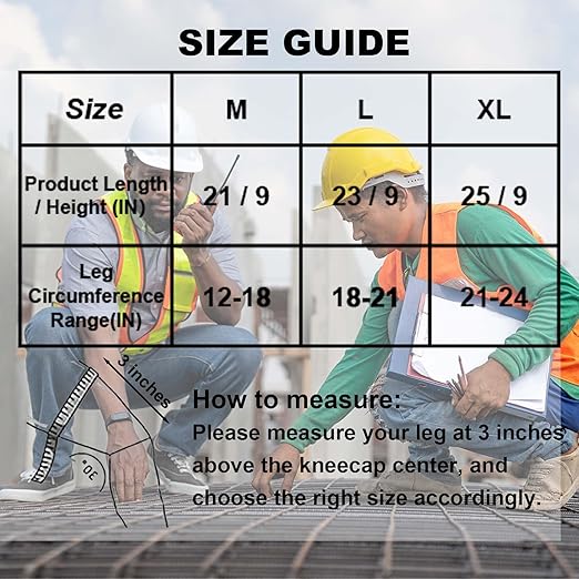 4 Pieces Work Knee Pads for Men Women, Waterproof Kneeling Cushion with Thick EVA Foam Pad for Gardeners Carpeters Floors Installation, Comfortable Adult Kneepads for Working on Floors, Black XL