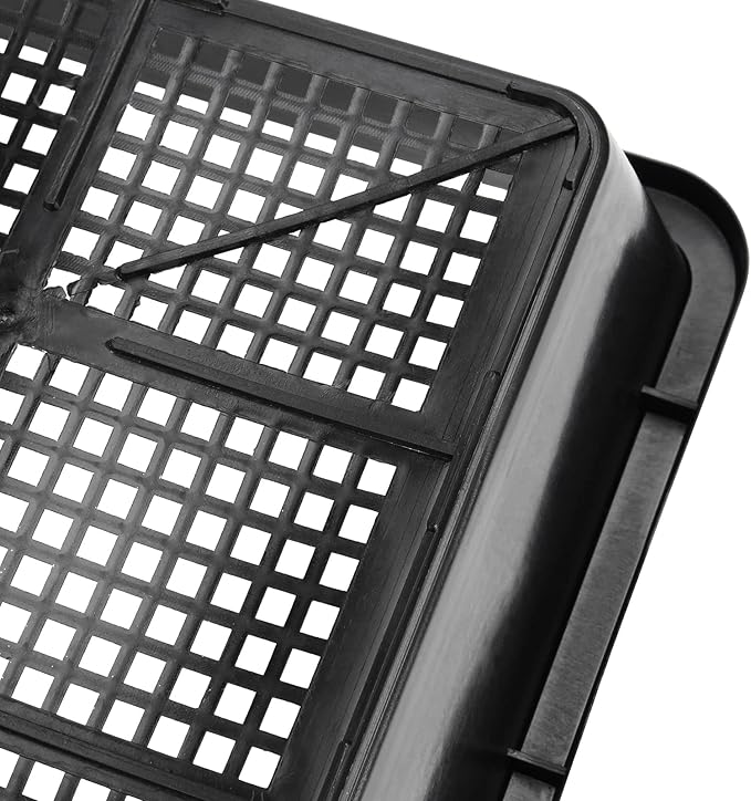 SINJEUN 15 Pack Mesh Bottom Seed Starter Trays, 15 x12 Inch Plastic Plant Tray Mesh Plant Germination Trays for Microgreens, Black